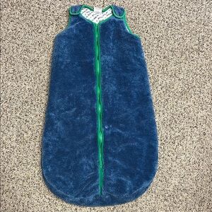 Baby Deedee fleece Blue Sleep Sack with Green Trim